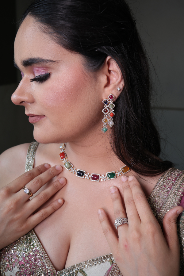 Diamond Navratan Set